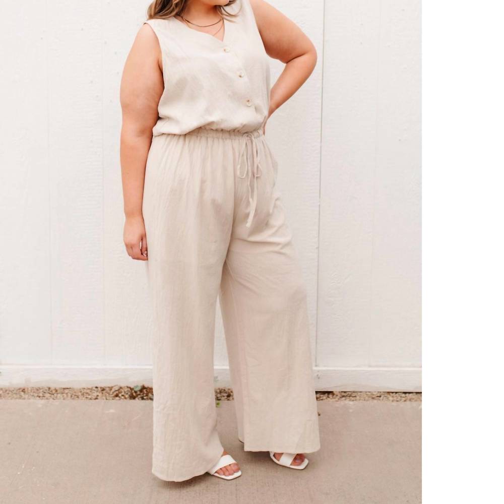 NEW ANDREE BY UNIT boardwalk jumpsuit in cream - Picture 7 of 10